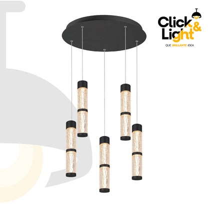 Lámpara Colgante Negro Pantalla Acrílico color Mate Estilo Moderno Yujin