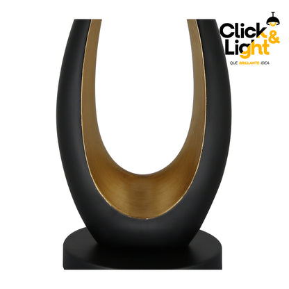 Lámpara de Mesa Venecia · negro y dorado