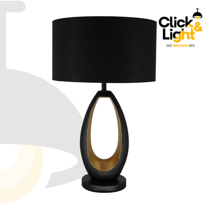 Lámpara de Mesa Venecia · negro y dorado