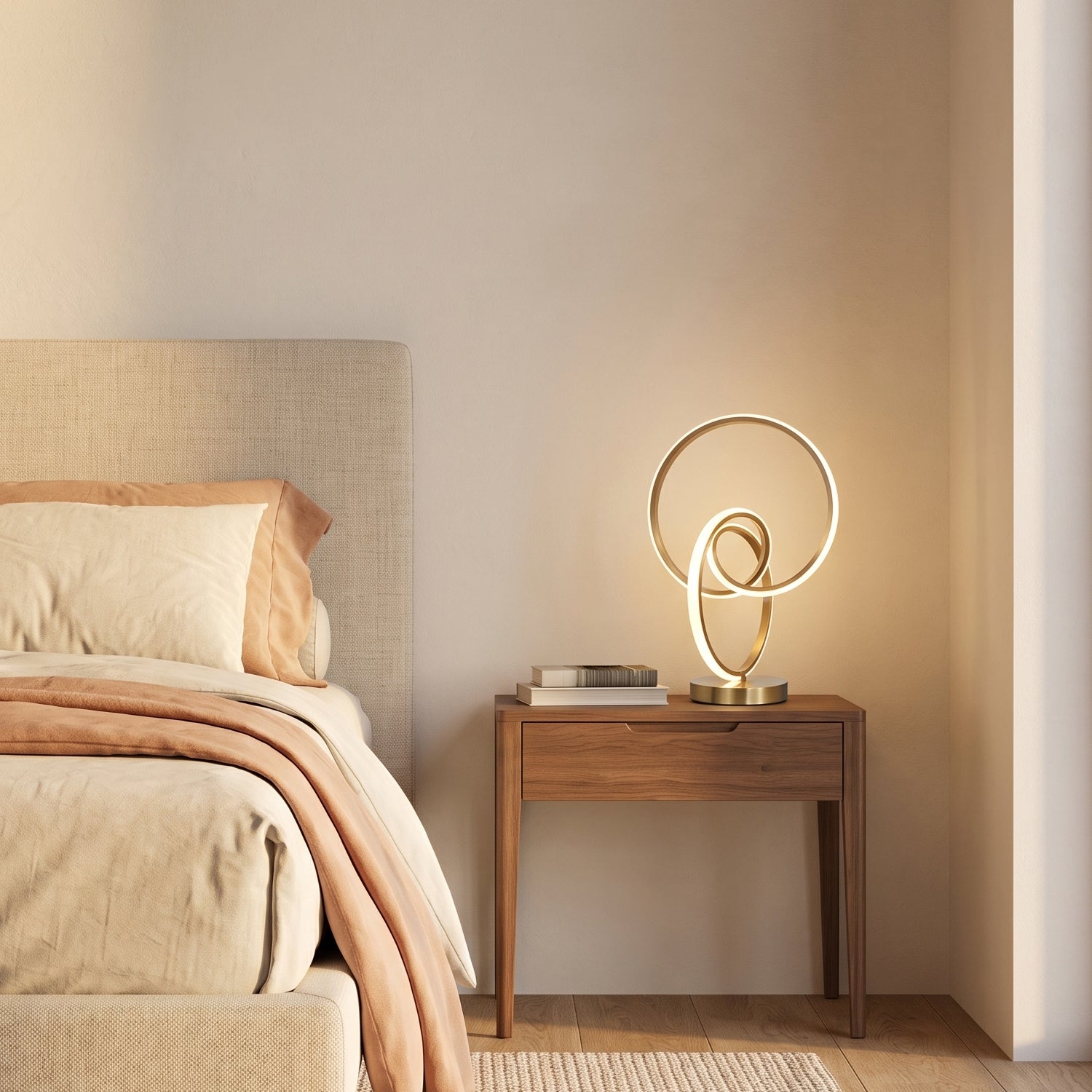 Lámpara de Mesa Angelica Led Estilo Moderno Dorado