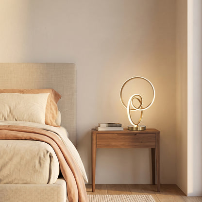 Lámpara de Mesa Angelica Led Estilo Moderno Dorado