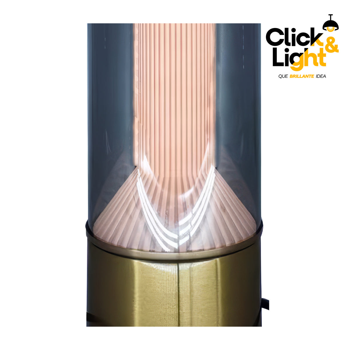 Lámpara de Mesa LED Asha · vidrio humo, dorado