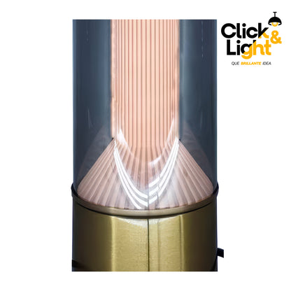 Lámpara de Mesa LED Asha · vidrio humo, dorado