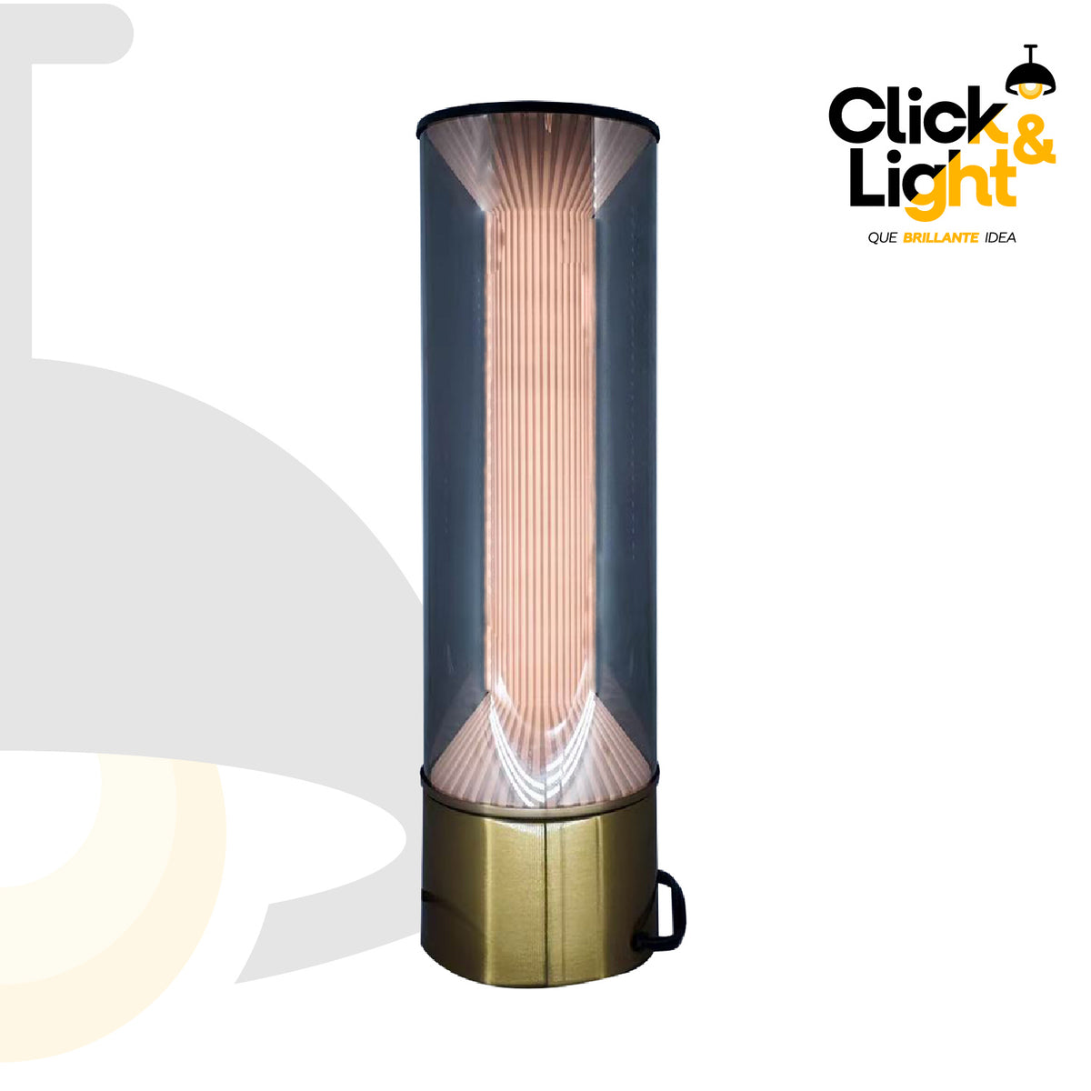 Lámpara de Mesa LED Asha · vidrio humo, dorado