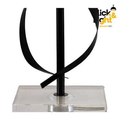 Lámpara de Mesa Vianco · cintas negras, base de vidrio