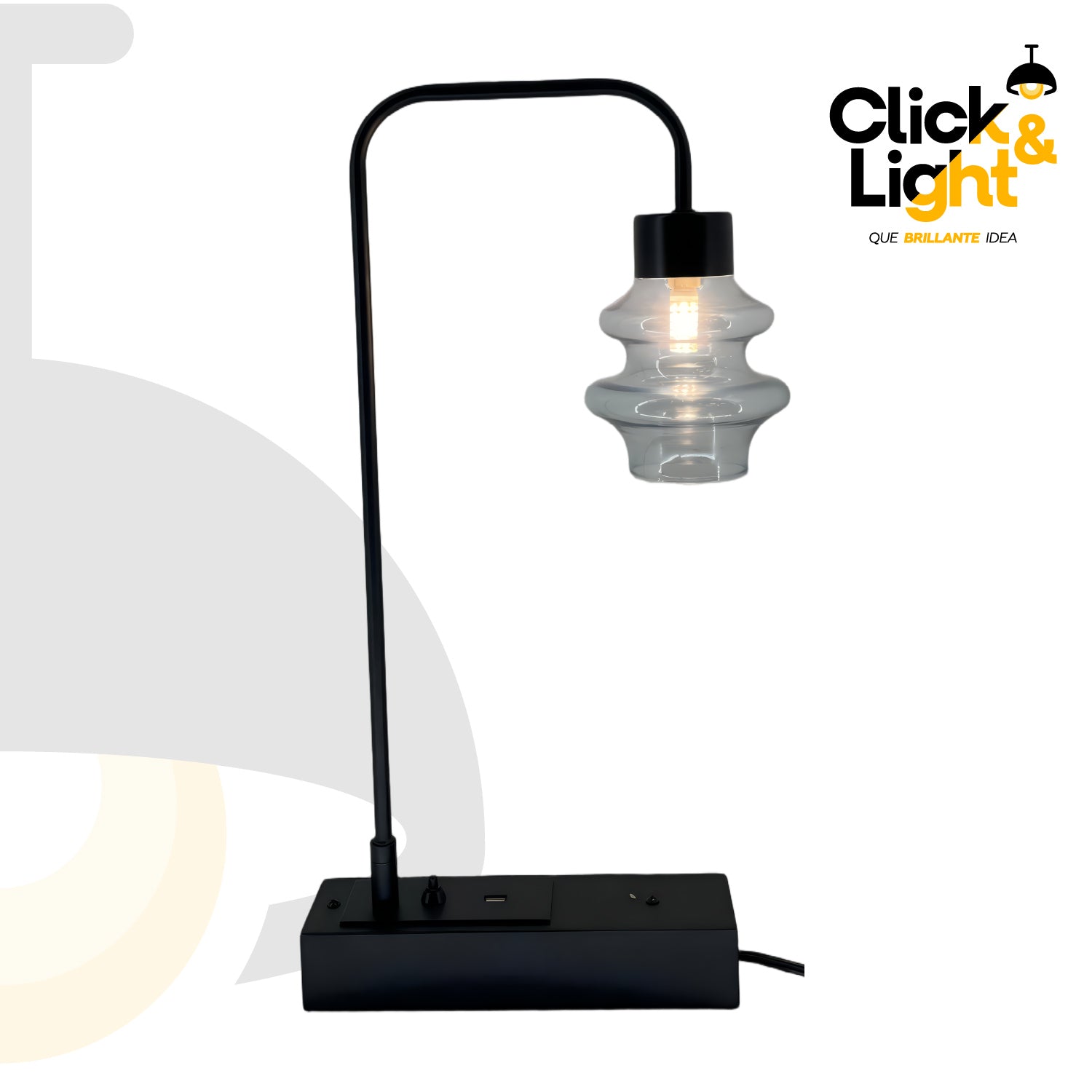 LAMPARA DE MESA CRONOLIX NEGRA ESTILO MODERNO