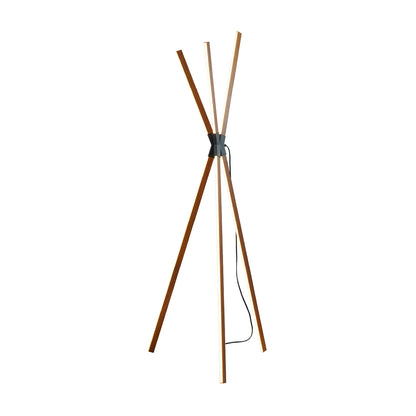 Lámpara de Pie Minimalista LED de Madera Color Nogal - Marca Class