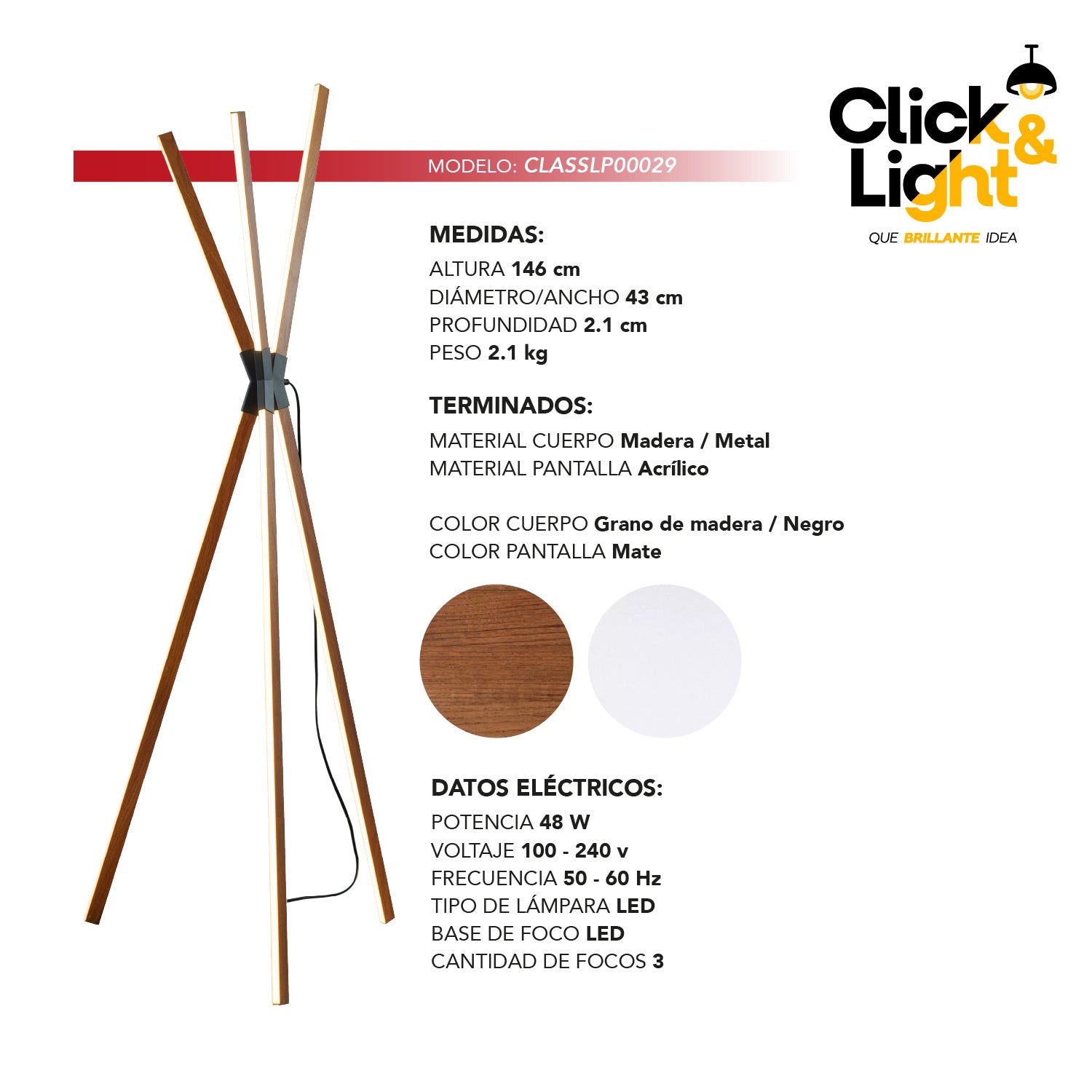 Lámpara De Pie Estilo Minimalista