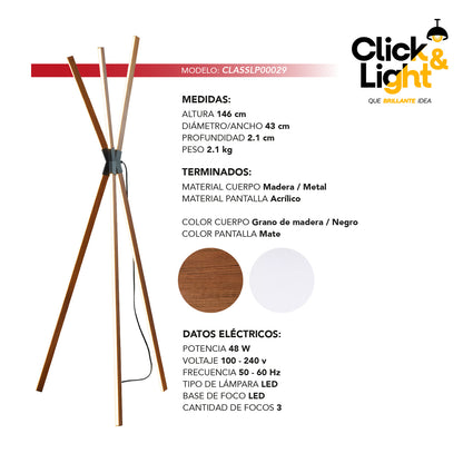 Lámpara De Pie Estilo Minimalista