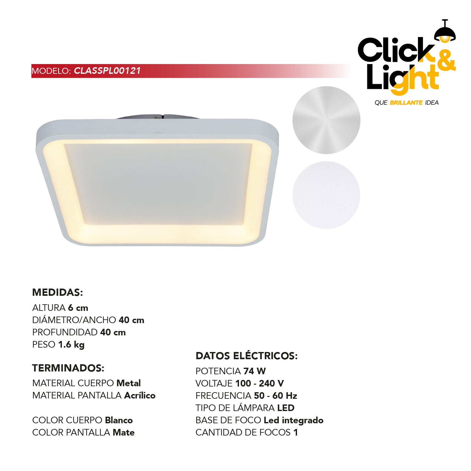 Plafón Nira Estilo Minimalista
