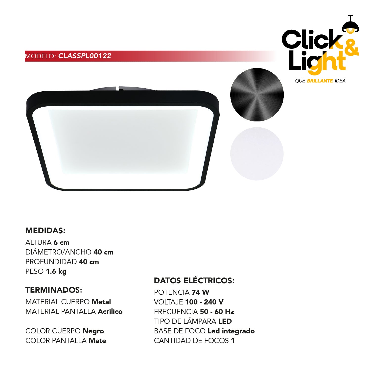 Plafón Cubik Estilo Minimalista