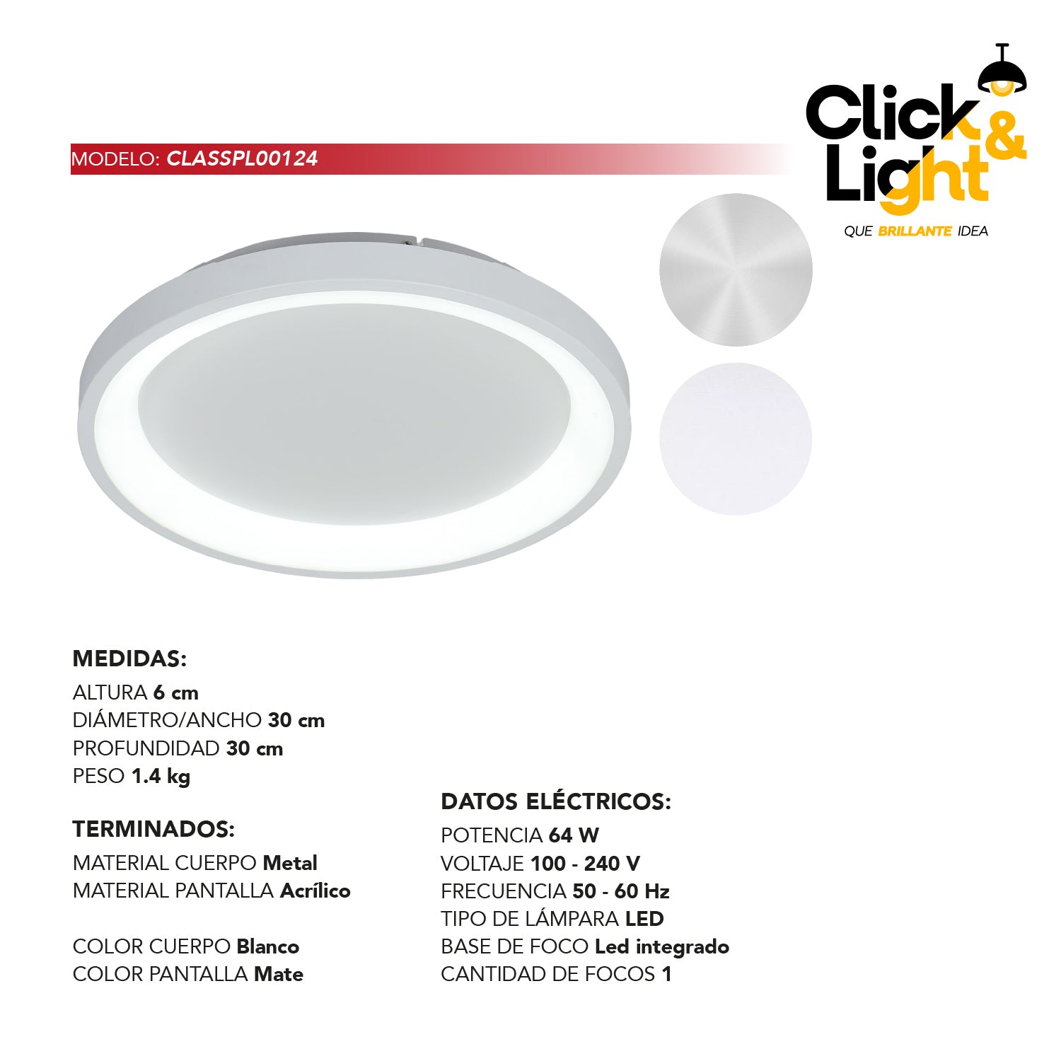 Plafón Elio Estilo Minimalista