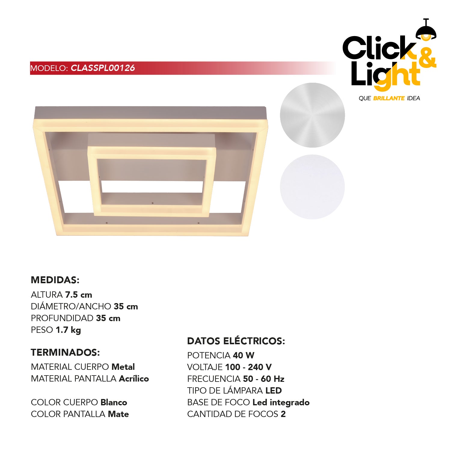 Plafón Auri Estilo Minimalista