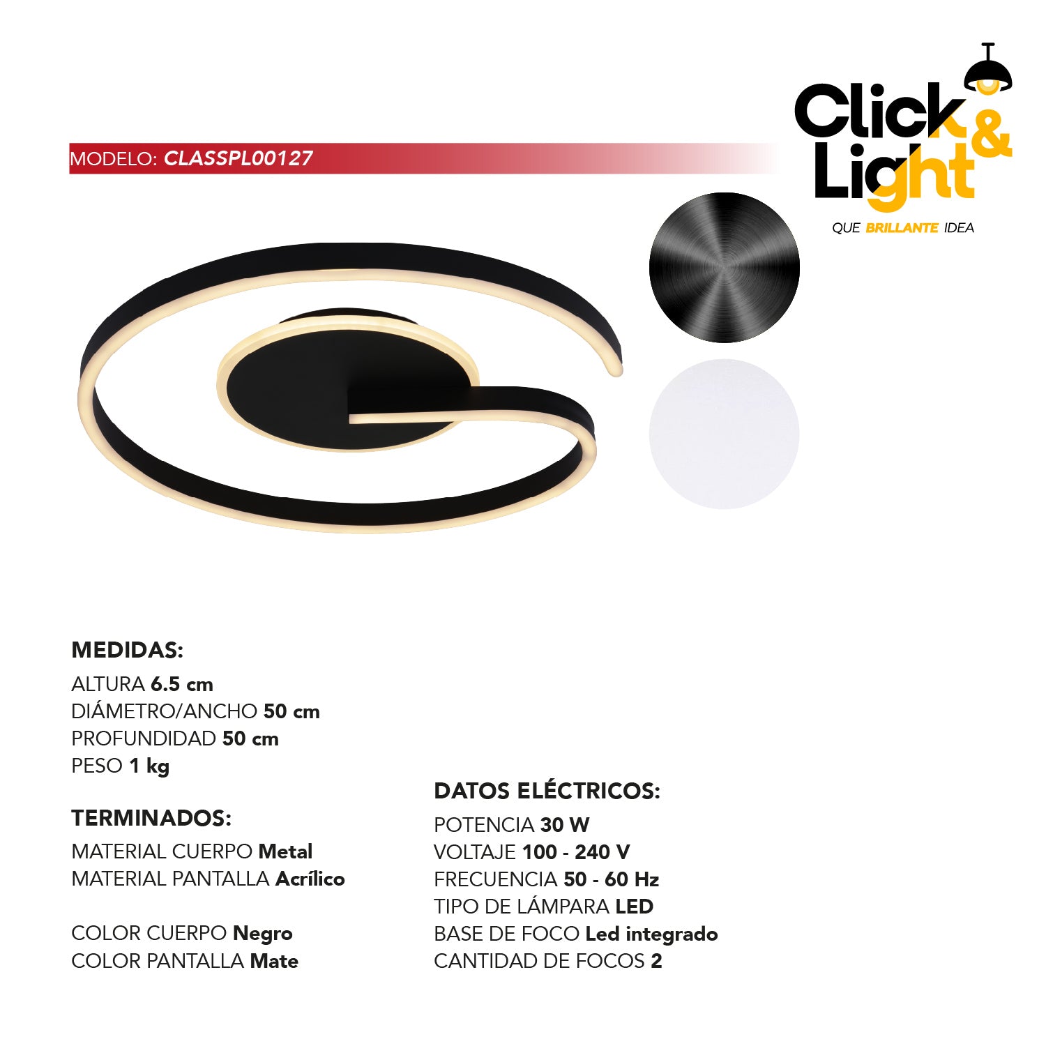 Plafón Eclipse Estilo Minimalista
