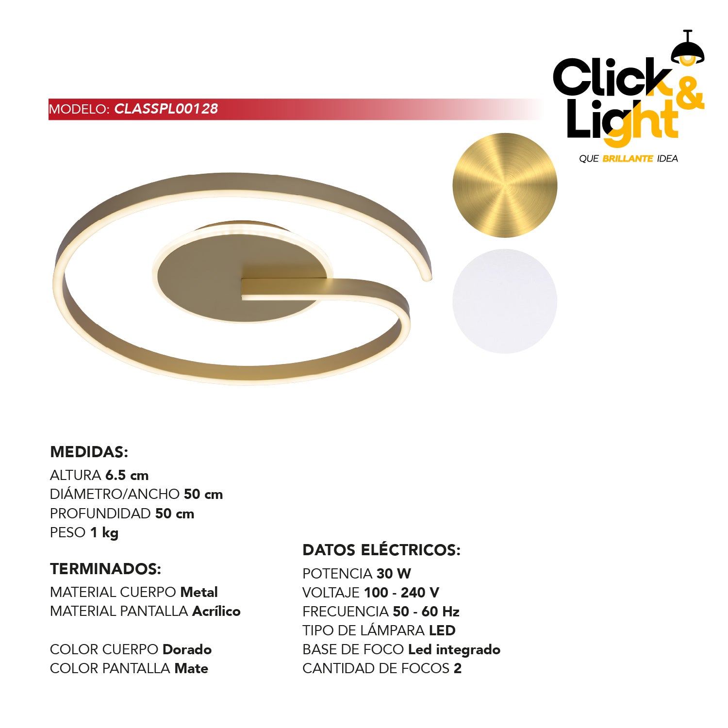 Plafón Solé Estilo Minimalista