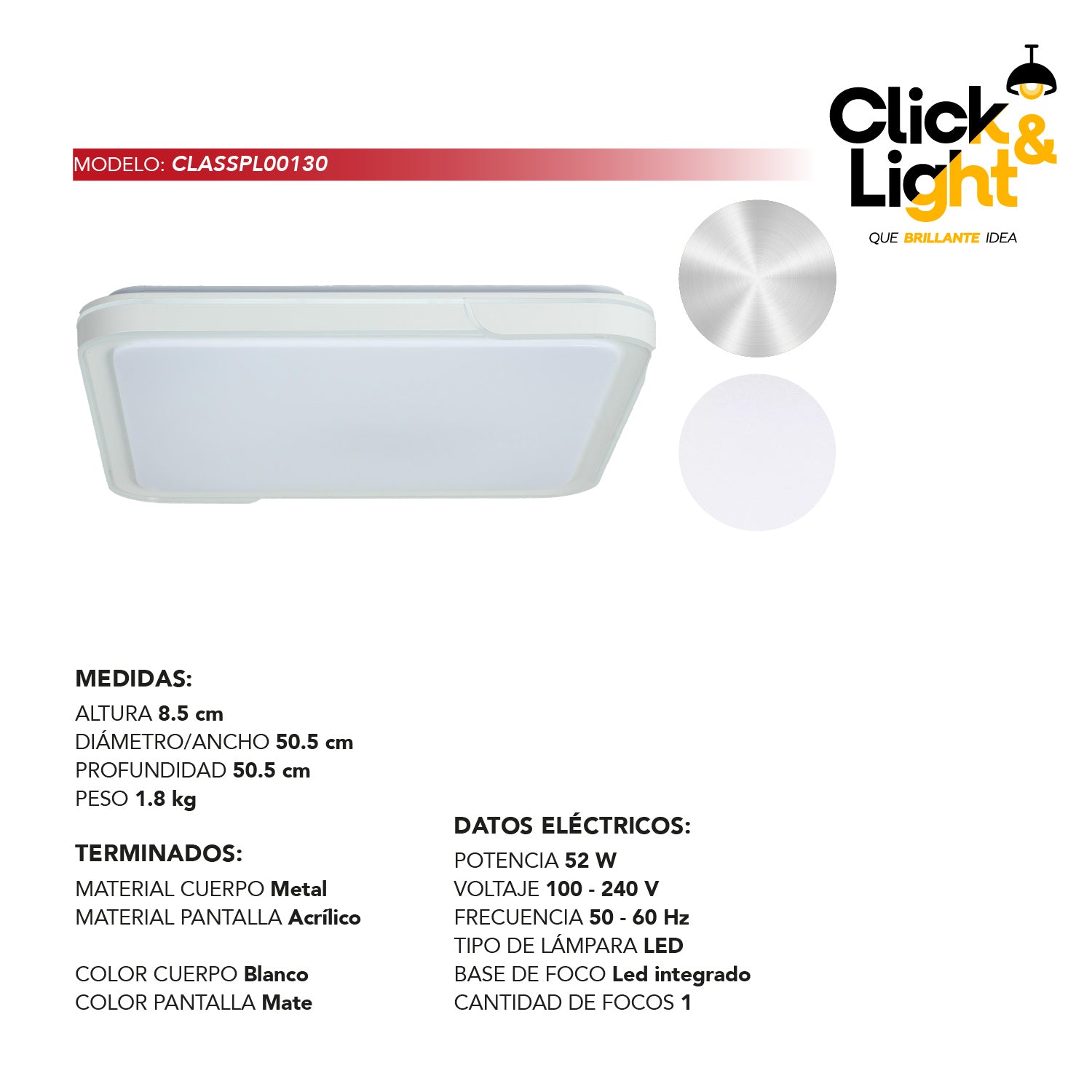 Plafón Cendra Estilo Minimalista