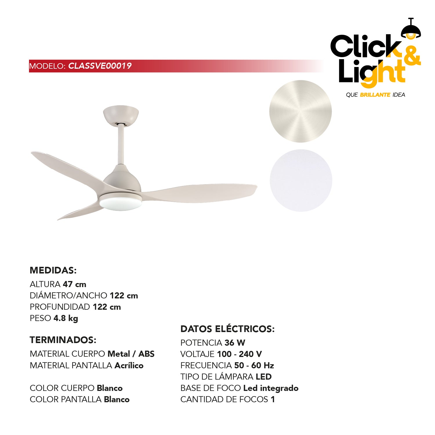 Ventilador Nerys Estilo Contemporáneo