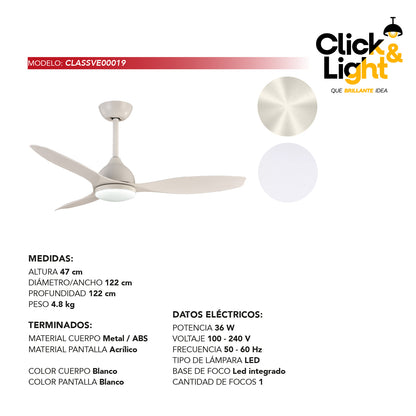 Ventilador Nerys Estilo Contemporáneo