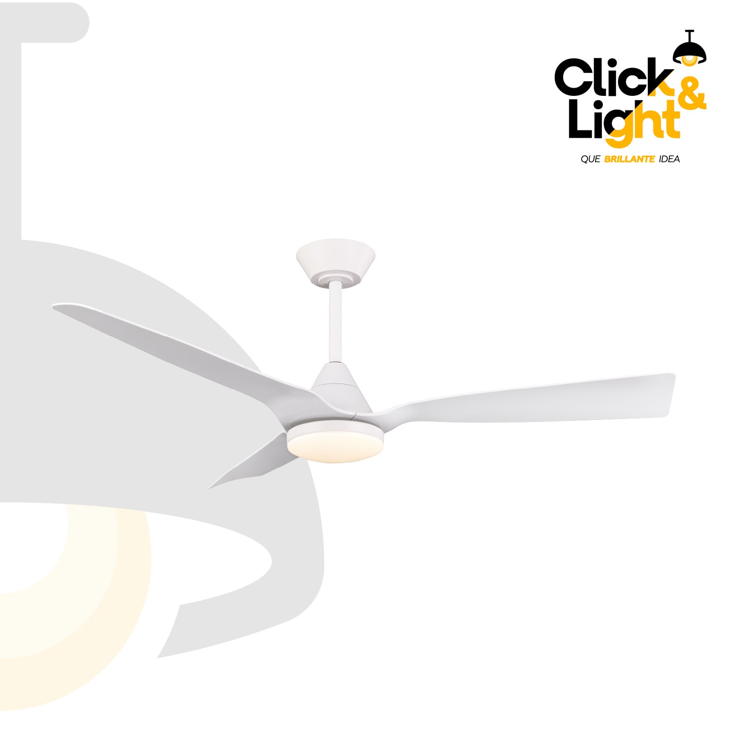 Ventilador Aiven Blanco Contemporáneo - Click & Light