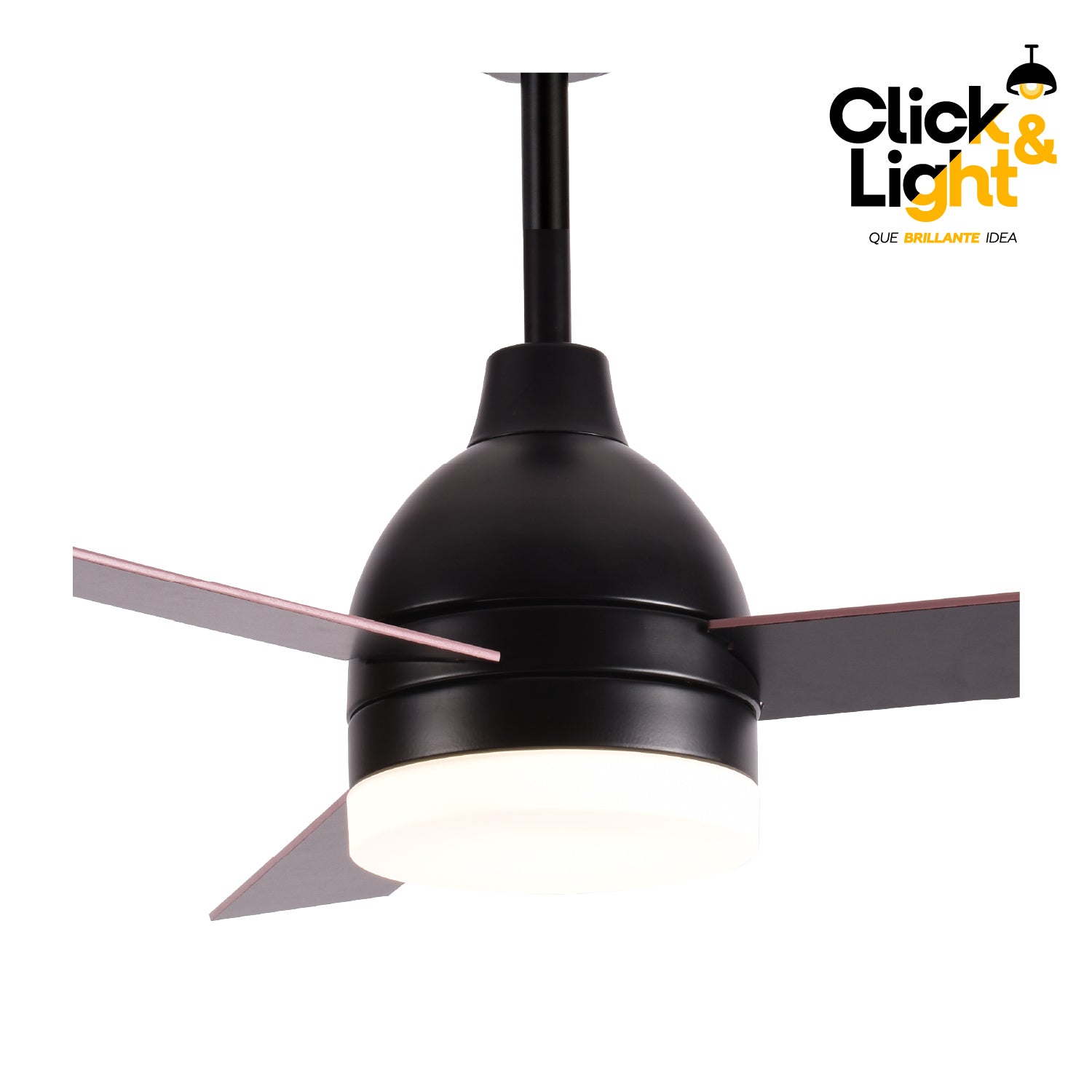 Ventilador de Techo LED Contemporáneo Color Negro con Aspas de Madera - Marca Class