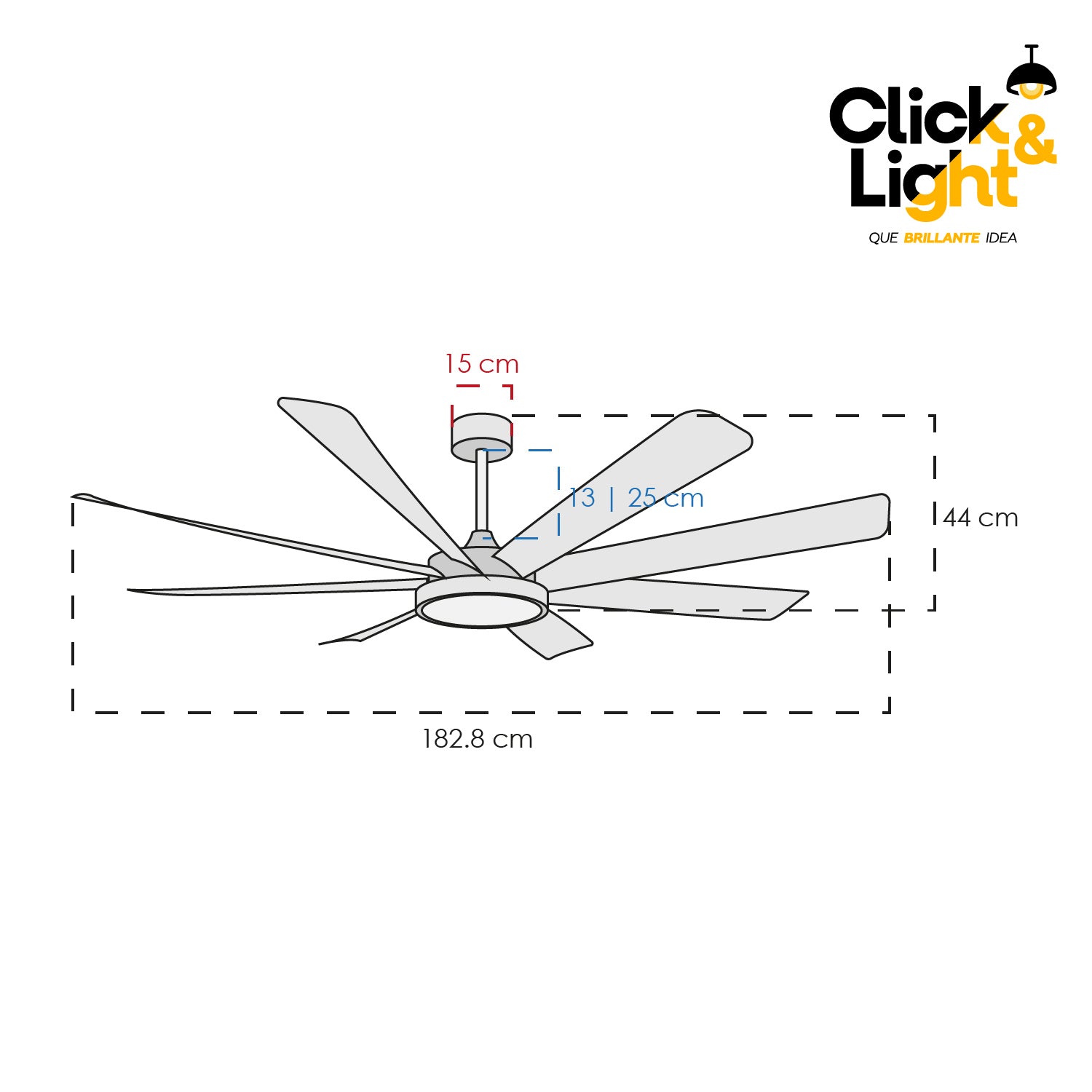 Ventilador Lía LED Gran Tamaño Negro