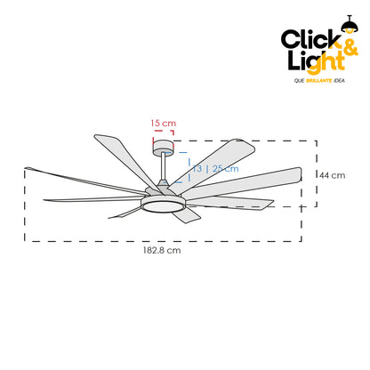 Ventilador Lía LED Gran Tamaño Negro