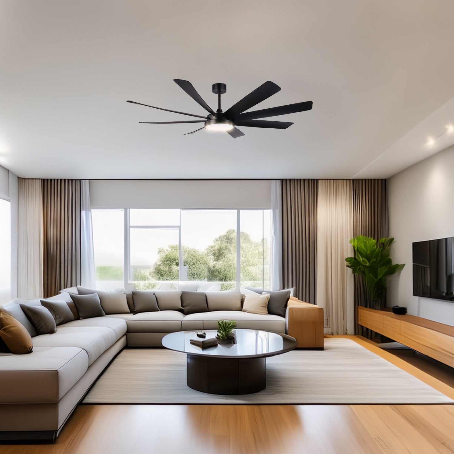 Ventilador Lía LED Gran Tamaño Negro