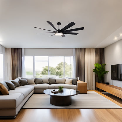Ventilador Lía LED Gran Tamaño Negro