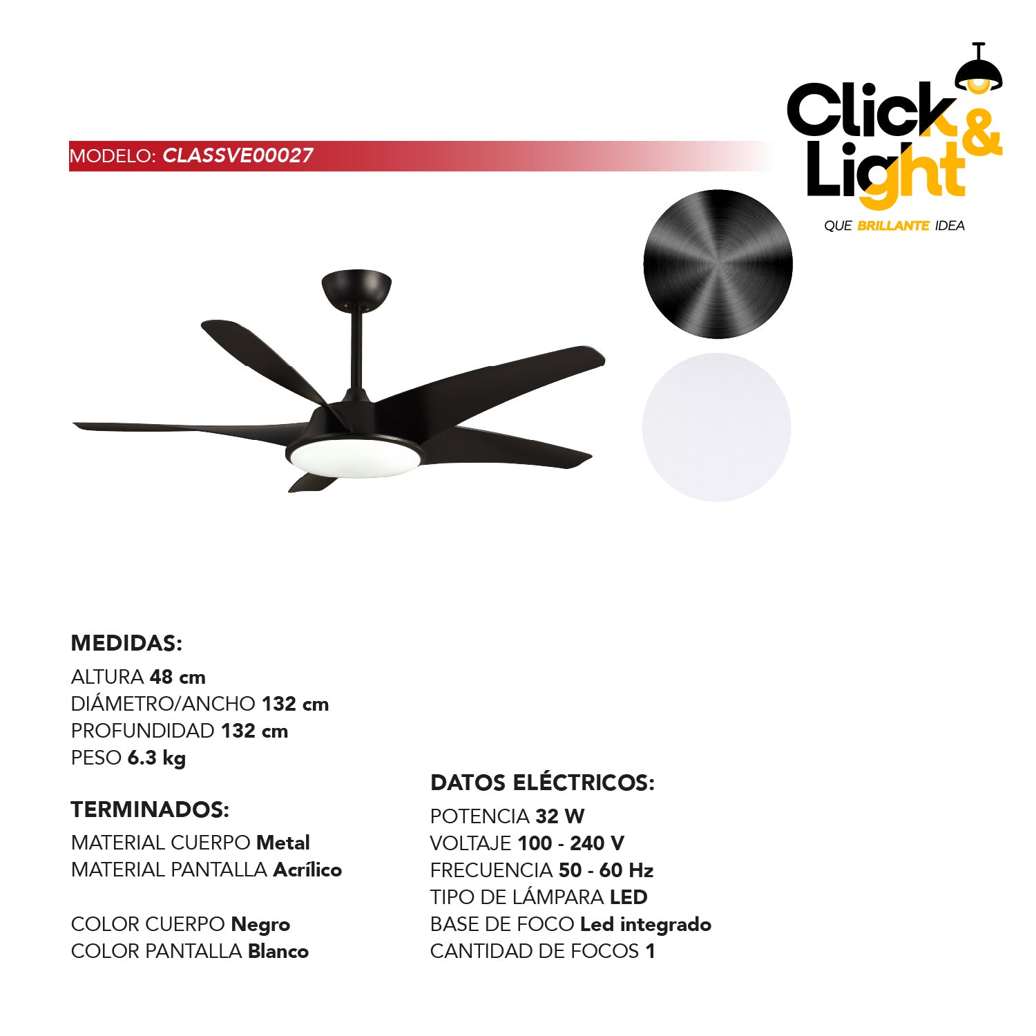 Ventilador Prisma Estilo Contemporáneo