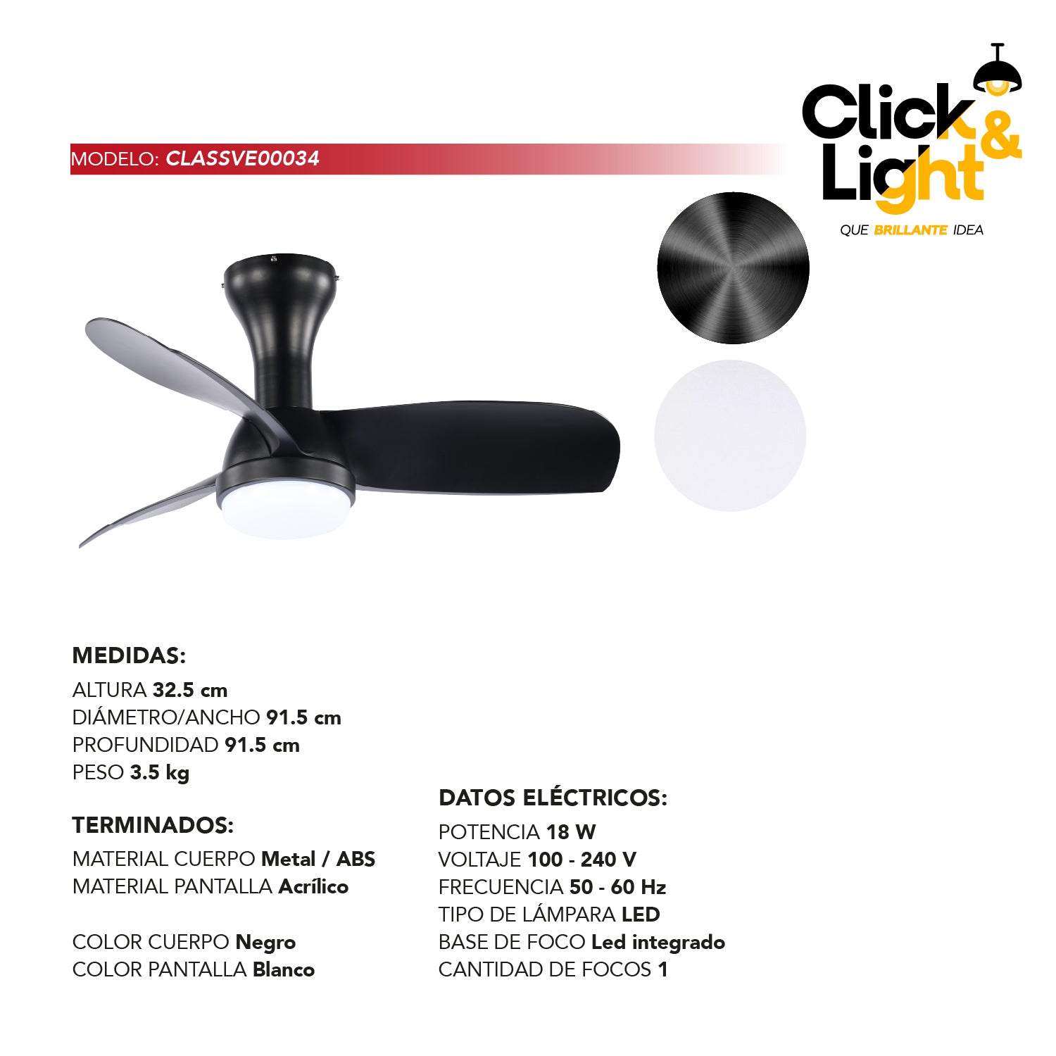 Ventilador Turbo Air Estilo Contemporáneo
