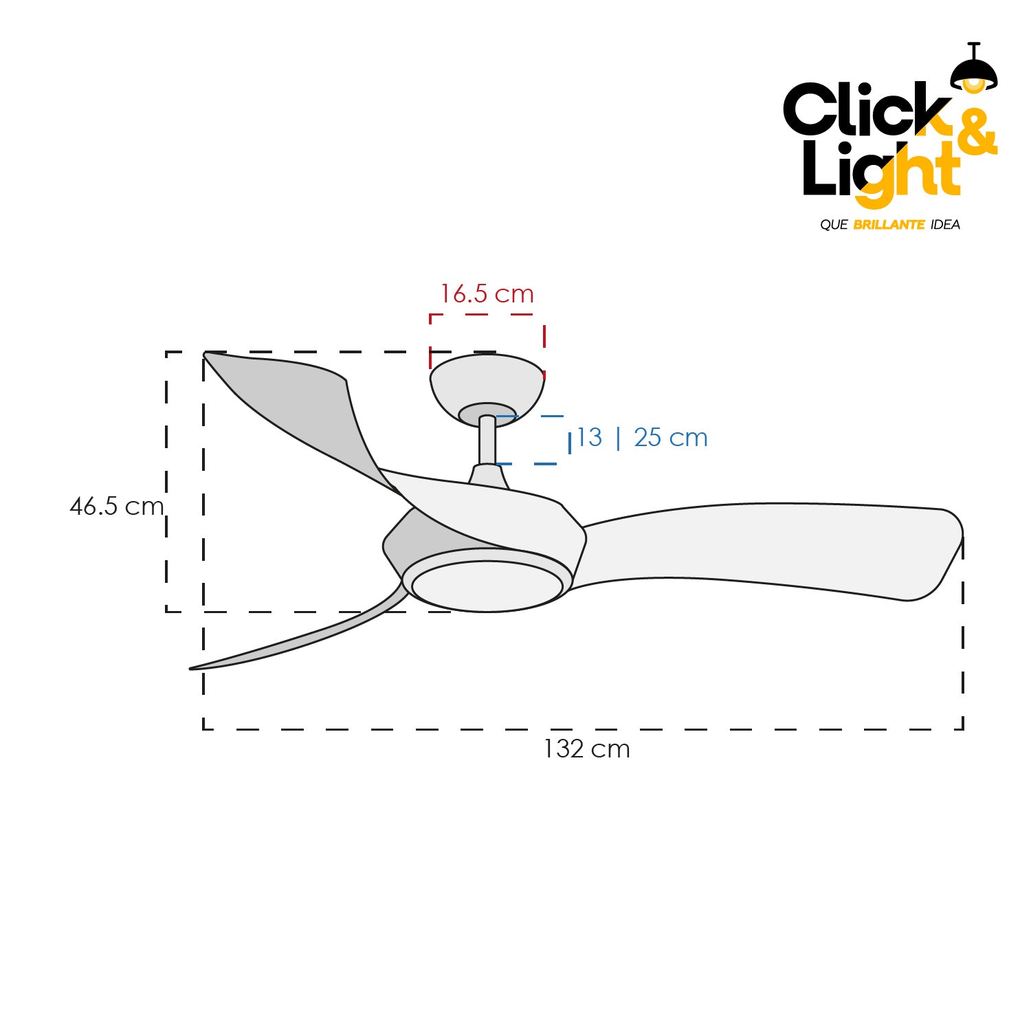 Ventilador Cyclon 3 Aspas LED Negro
