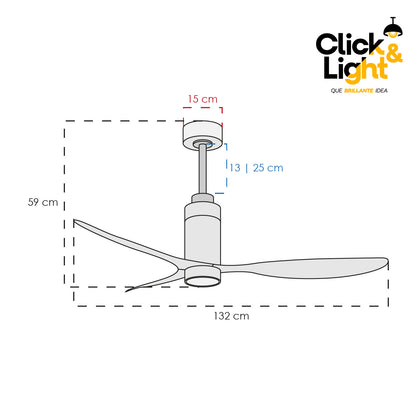 Ventilador Numa LED Níquel Satinado