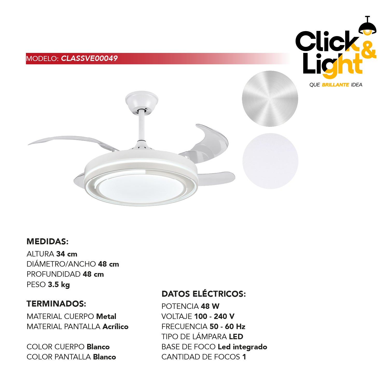 Ventilador Oryn Estilo Contemporáneo