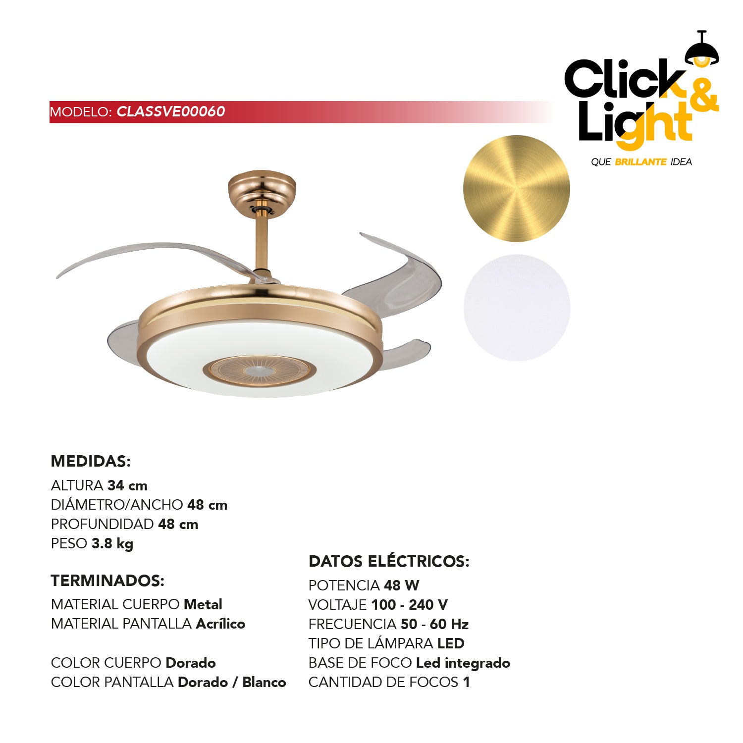 Ventilador Subin Estilo Contemporáneo