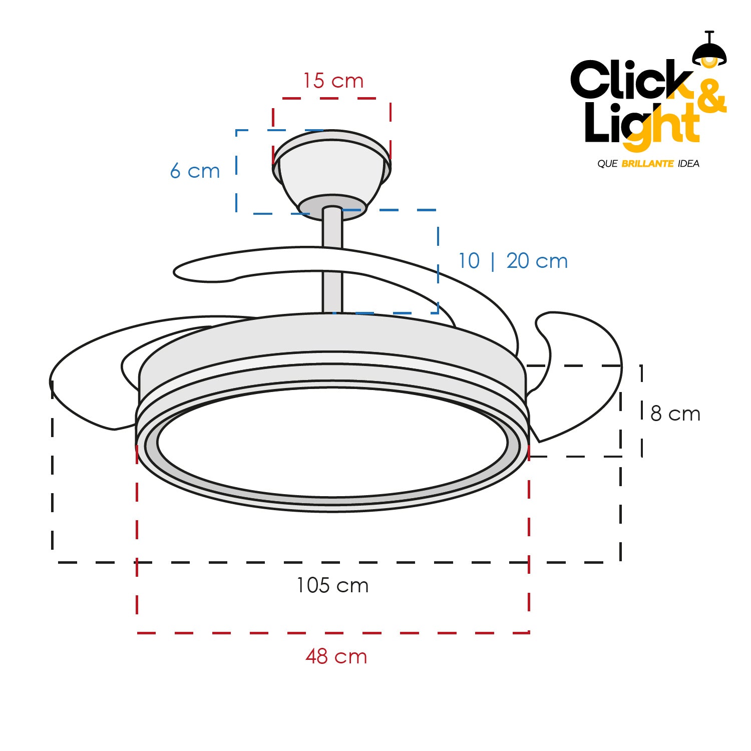 Ventilador Rigby Moderno LED RGB Blanco