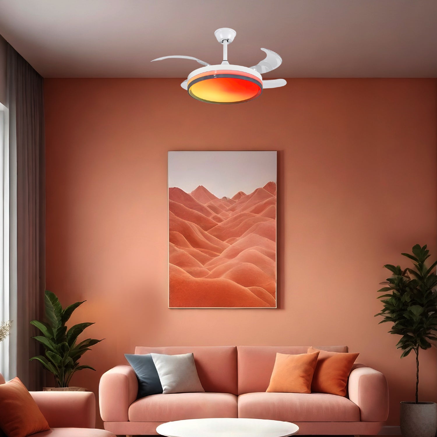Ventilador Rigby Moderno LED RGB Blanco