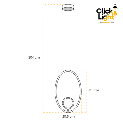 COLGANTE LED CHEREL DORADO