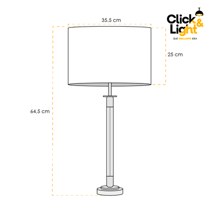 LAMPARA DE MESA LESS CROMO-VIDRIO