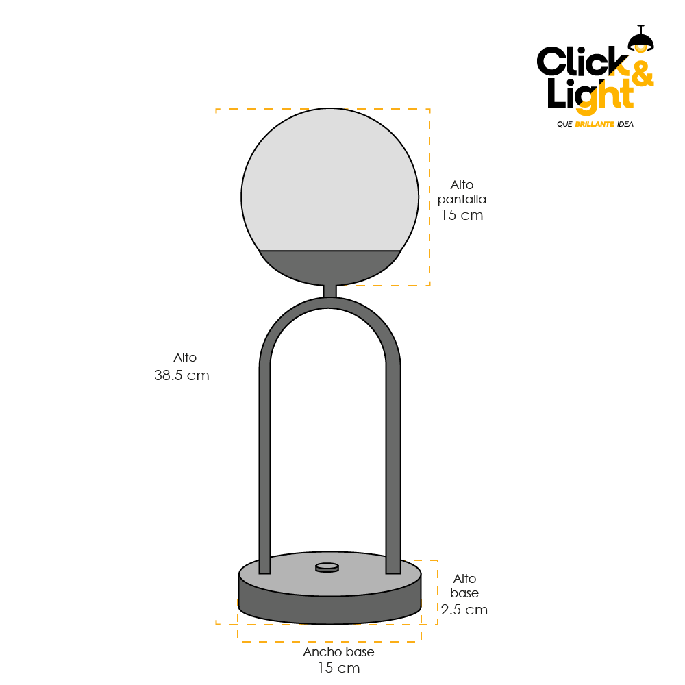 LAMPARA DE MESA GILUX MODERNO CROMO