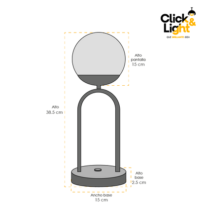 LAMPARA DE MESA GILUX MODERNO CROMO