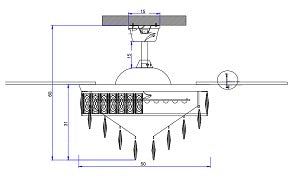 VENTILADOR MERIVAL CAFE CRISTALESMOD. BL 2878